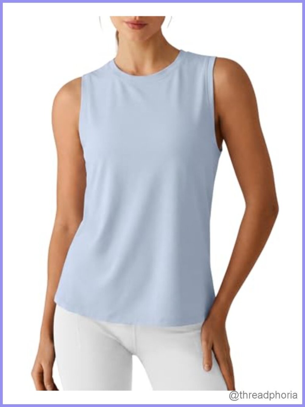 Lyocell High Neck Loose Fit Tank Top Athletic Yoga Tennis